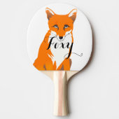 ウッドラパーソナライズされたンドクリーチャーキツネ 卓球ラケット (正面)