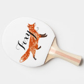 ウッドラパーソナライズされたンドクリーチャーキツネ 卓球ラケット (横)