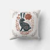 ウッドラパーソナライズされたンドラビットフォークアート クッション (裏面)