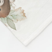 ウッドラパーソナライズされたンド動物ベビーの節目空白の フリースブランケット (角)