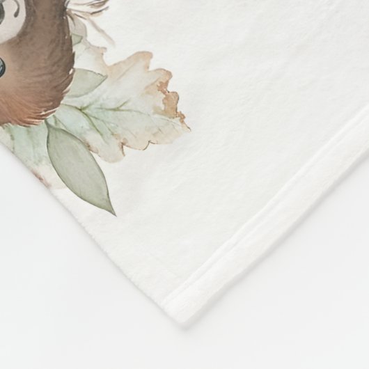 ウッドラパーソナライズされたンド動物ベビーの節目空白の フリースブランケット (角)