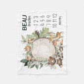 ウッドラパーソナライズされたンド動物ベビーの節目空白の フリースブランケット (正面)