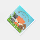 ウッドラパーソナライズされたンド動物赤ちゃんシャワーナプキン スタンダードランチョンナプキン