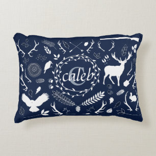 ウッドラパーソナライズされたンド男の赤ちゃん子供部屋デコール アクセントクッション