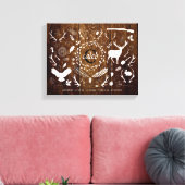 ウッドラパーソナライズされたンド男の赤ちゃん子供部屋誕生の状態 キャンバスプリント (インサイチュ (リビング))