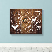 ウッドラパーソナライズされたンド男の赤ちゃん子供部屋誕生の状態 キャンバスプリント (インサイチュ (ウッドフロア))