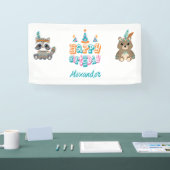 ウッドラパーソナライズされたンド「ハッピーバースデー」バナー 横断幕 (トレードショー)