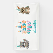 ウッドラパーソナライズされたンド「ハッピーバースデー」バナー 横断幕 (縦)