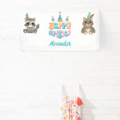 ウッドラパーソナライズされたンド「ハッピーバースデー」バナー 横断幕 (インサイチュ)