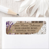 ウッドラベンダーとレース素朴のラ結婚ベル ラベル (インサイチュ)