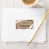 ウッドラベンダーとレース素朴のラ結婚ベル ラベル (インサイチュ)