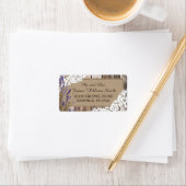 ウッドラベンダーとレース素朴のラ結婚ベル ラベル (インサイチュ)