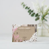 ウッドラベンダーとレース素朴の結婚座席表 プレイスカード (スタンド正面)