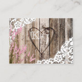 ウッドラベンダーとレース素朴の結婚座席表 プレイスカード (裏面)