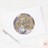 ウッドラベンダーレース素朴カントリーウェディングラベル ラウンドシール (封筒)