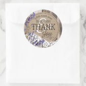 ウッドラベンダーレース素朴カントリーウェディングラベル ラウンドシール (バッグ)