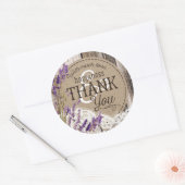 ウッドラベンダーレース素朴カントリーウェディングラベル ラウンドシール (封筒)