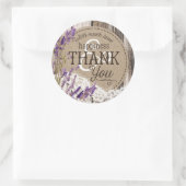 ウッドラベンダーレース素朴カントリーウェディングラベル ラウンドシール (バッグ)