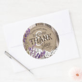 ウッドラベンダーレース素朴カントリーウェディングラベル ラウンドシール (封筒)