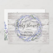 ウッドラベ素朴ンダーフローラリースベビーシャワー インビテーションポストカード (正面/裏面)