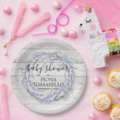 ウッドラベ素朴ンダーフローラリースベビーシャワー ペーパープレート (パーティー)