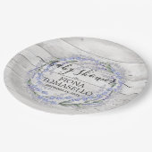 ウッドラベ素朴ンダーフローラリースベビーシャワー ペーパープレート (アングル)