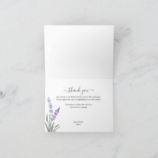 ウッドラベ素朴ンダーブライダルシャワーありがとう サンキューカード (内部)