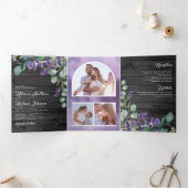 ウッドラベ素朴ンダーユーカリプトゥスフォトアー結婚チ 三つ折り招待状 (内部)