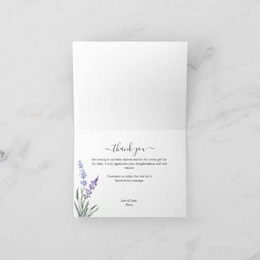 ウッドラベ素朴ンダーリースベビーシャワーありがとう サンキューカード (内部)