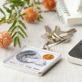 ウッドラム中国の年〔占星術の〕十二宮図メタルキーチェーン キーホルダー (側面)