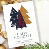 ウッドラモダンンドツリーをテーマにしたクリスマスパーソナライズされた シーズンカード