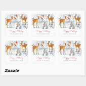 ウッドラモダンンドブルー&ホワイトディアクリスマス スクエアシール (シート)