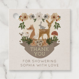 ウッドラモダンンドベビーシャワーメッセージカード フェイバータグ