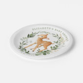 ウッドラモダンンドベビーディアウォーターカラーグリーンリー金ゴールド ペーパープレート (アングル)