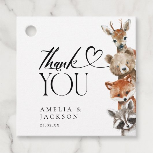 ウッドラモダンンド動物ありがとう フェイバータグ (正面)