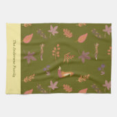 ウッドランお洒落ズ秋ビーズパーソナライズファミリー キッチンタオル (横)