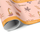 ウッドランお洒落ズ秋ビーズパーソナライズファミリー ラッピングペーパー (ロールコーナー)