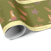 ウッドランお洒落ズ秋ビーズパーソナライズファミリー ラッピングペーパー (ロールコーナー)