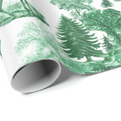 ウッドランエレガントドの上品なヴィンテージグリーンディアー ラッピングペーパー (ロールコーナー)