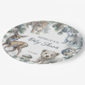 ウッドランズキュートな赤ちゃん動物の赤ちゃんカスタマイズシャワー ペーパープレート (アングル)