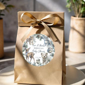 ウッドランズキュートな赤ちゃん動物の赤ちゃんシャワーの好意 ラウンドシール