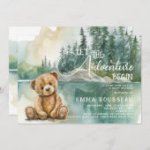 ウッドランズテディベア赤ちゃんシャワー 招待状 (正面/裏面)