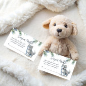 ウッドランズフォレストかわいいベビーアニマルおむつラッフル エンクロージャーカード