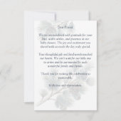 ウッドランズフォレストかわいいベビーアニマルの赤ちゃんシャワー サンキューカード (裏面)