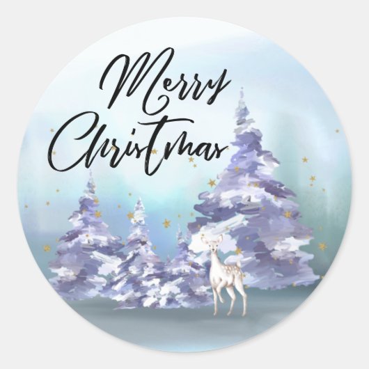 ウッドランズメリークリスマス封筒用シール ラウンドシール (正面)