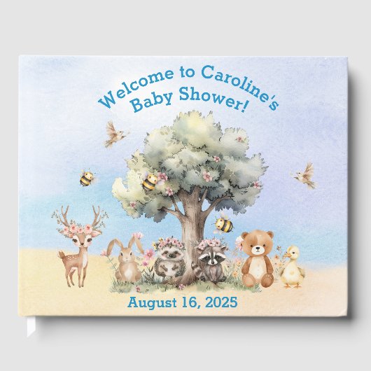 ウッドランズワイルドライフベビーシャワーゲストブック ゲストブック (正面)
