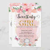 ウッドランズ動物テーマベビーマウス赤ちゃんシャワー 招待状 (正面/裏面)