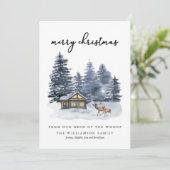 ウッドランズ素朴ウォータカラーメリークリスマスカード (スタンド正面)
