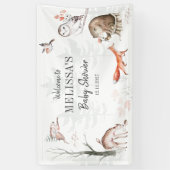 ウッドランズ素朴フォレスト動物ベビーシャワーカスタム 横断幕 (縦)