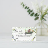 ウッドランドおむつラッフルチケットベビーシャワーカード プレイスカード (スタンド正面)